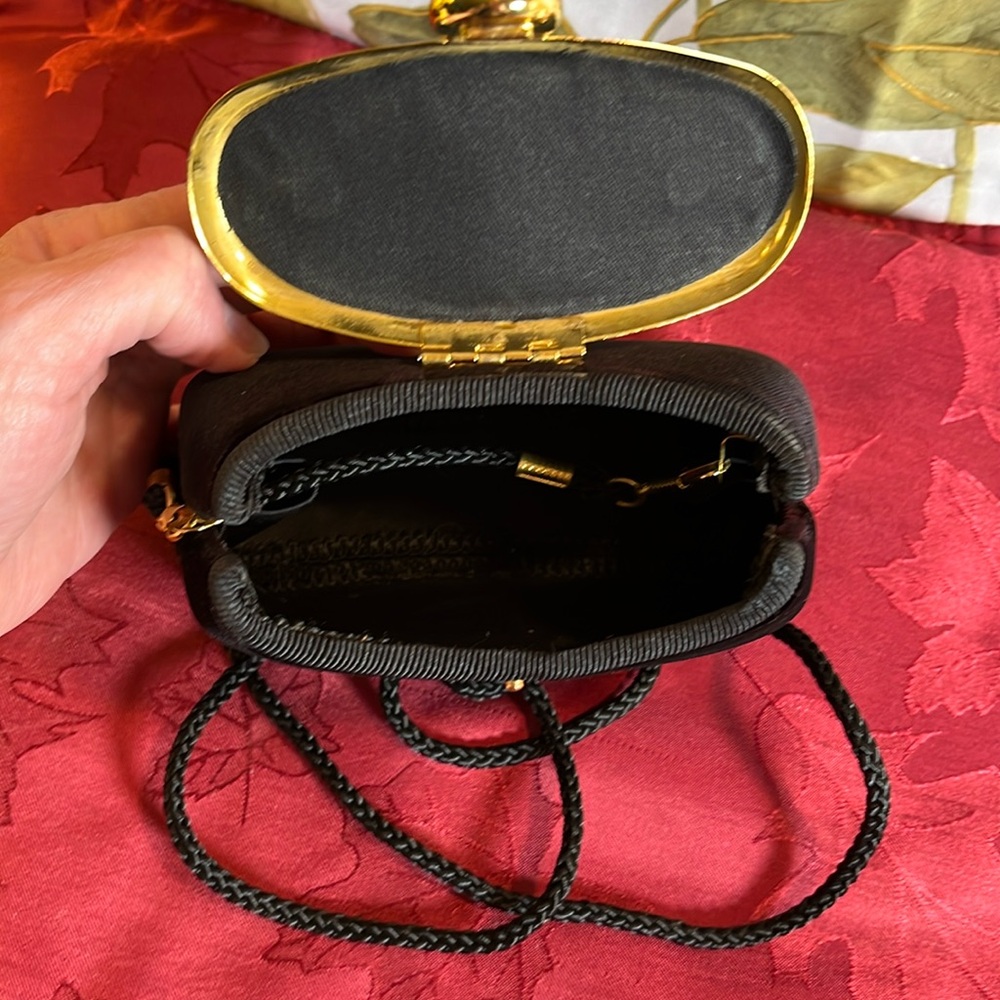 Black Velvet and Gold Mini Bag - Picture 6 of 7